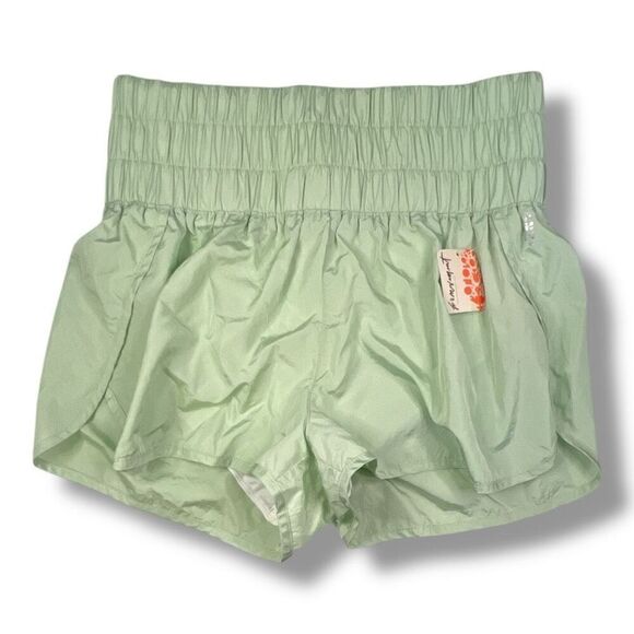 Free People The Way Home Athletic Green Running Shorts Size Large - Picture 1 of 6
